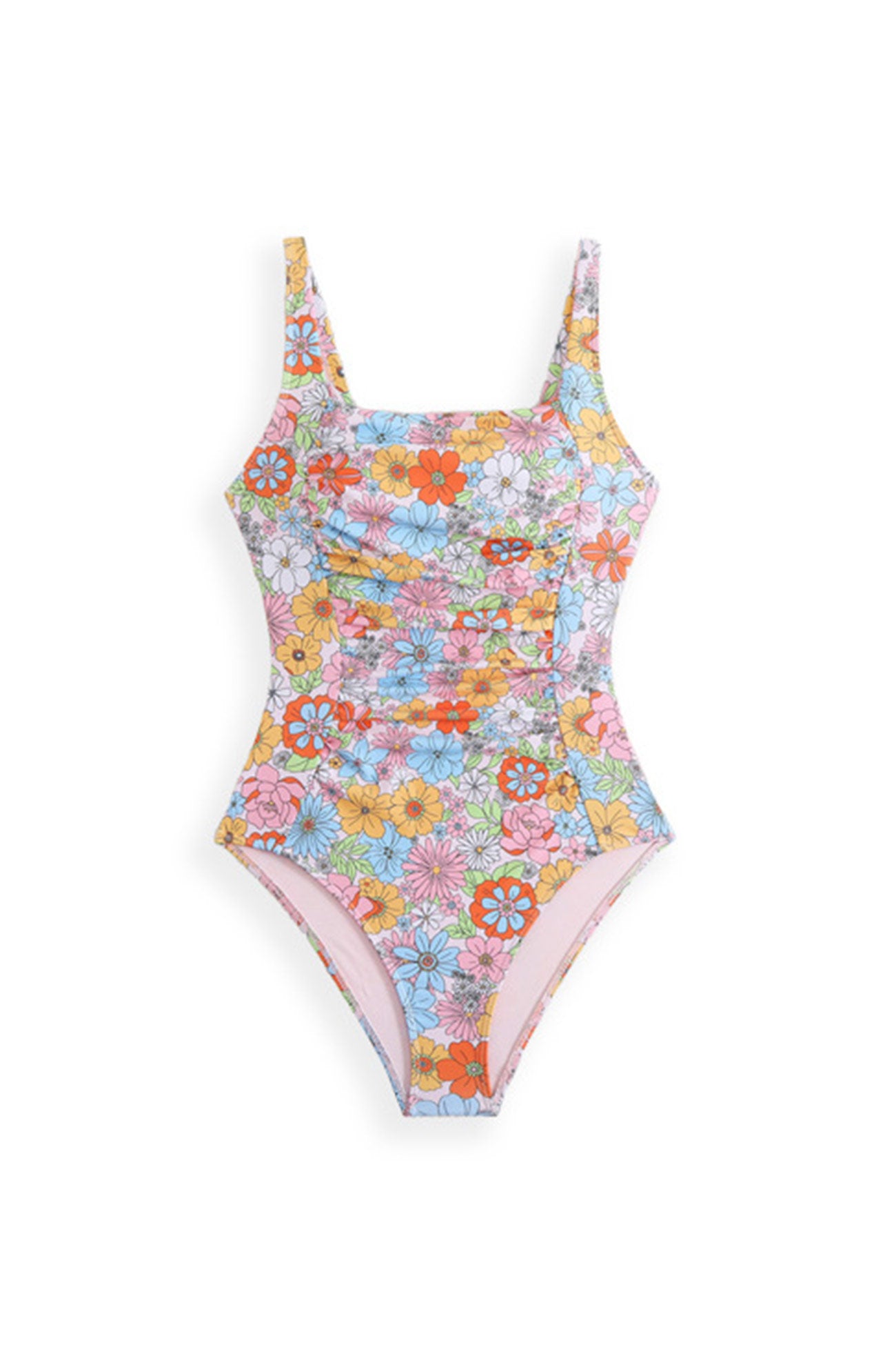 Arolora Floral One-Piece Swimsuit with Sarong