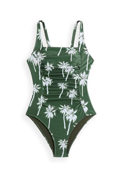 Arolora Floral One-Piece Swimsuit with Sarong
