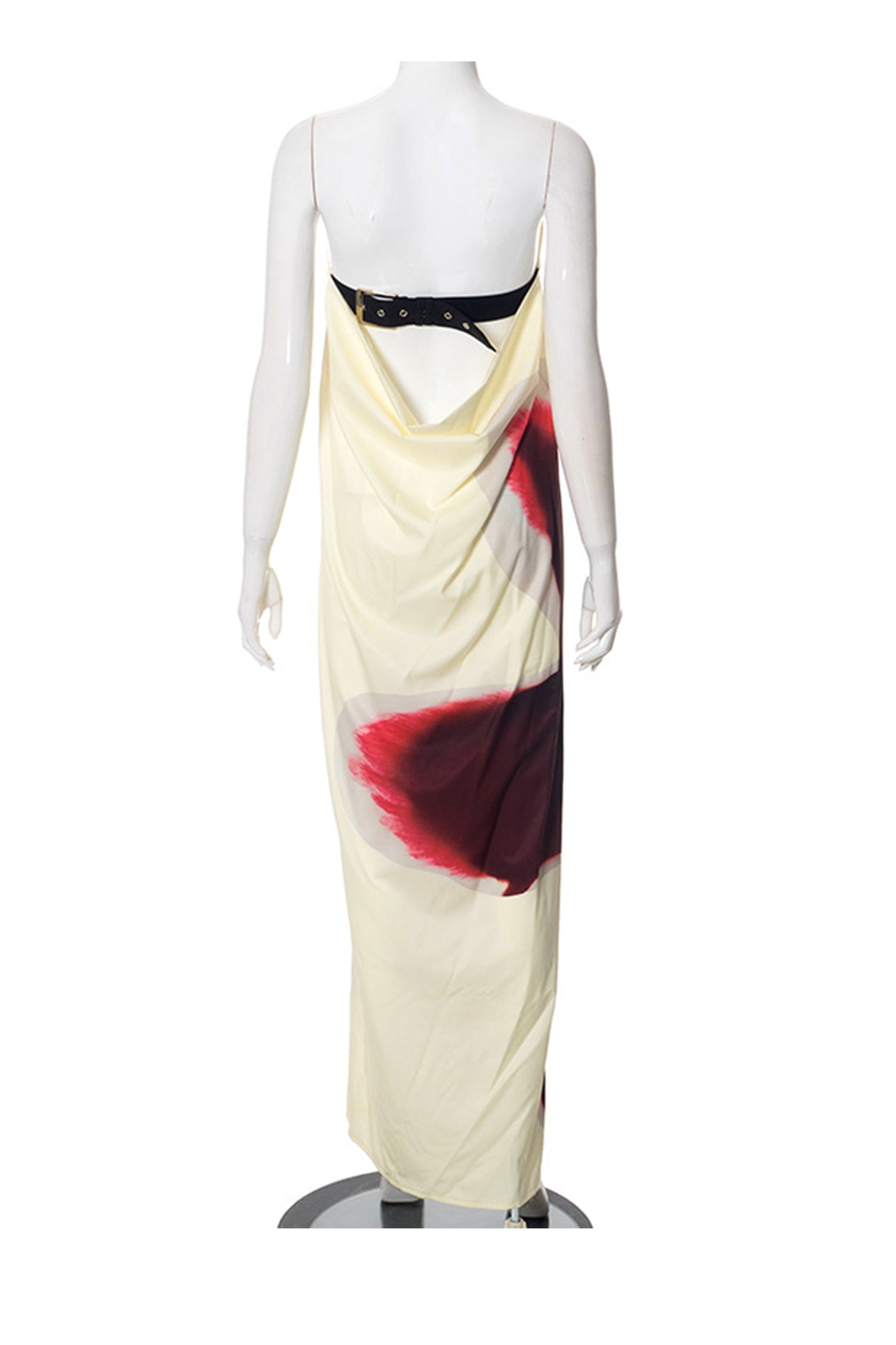 Arolora Floral Print Backless Maxi Dress