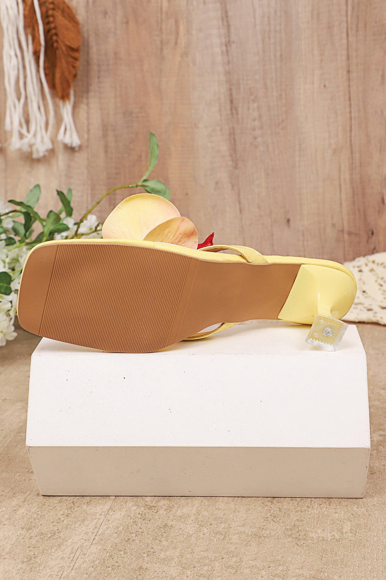 Arolora Floral Slip-on High Heels