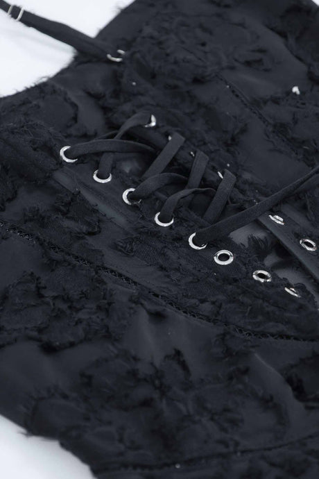 Floral Jacquard Tassel Lace Up Maxi Dress