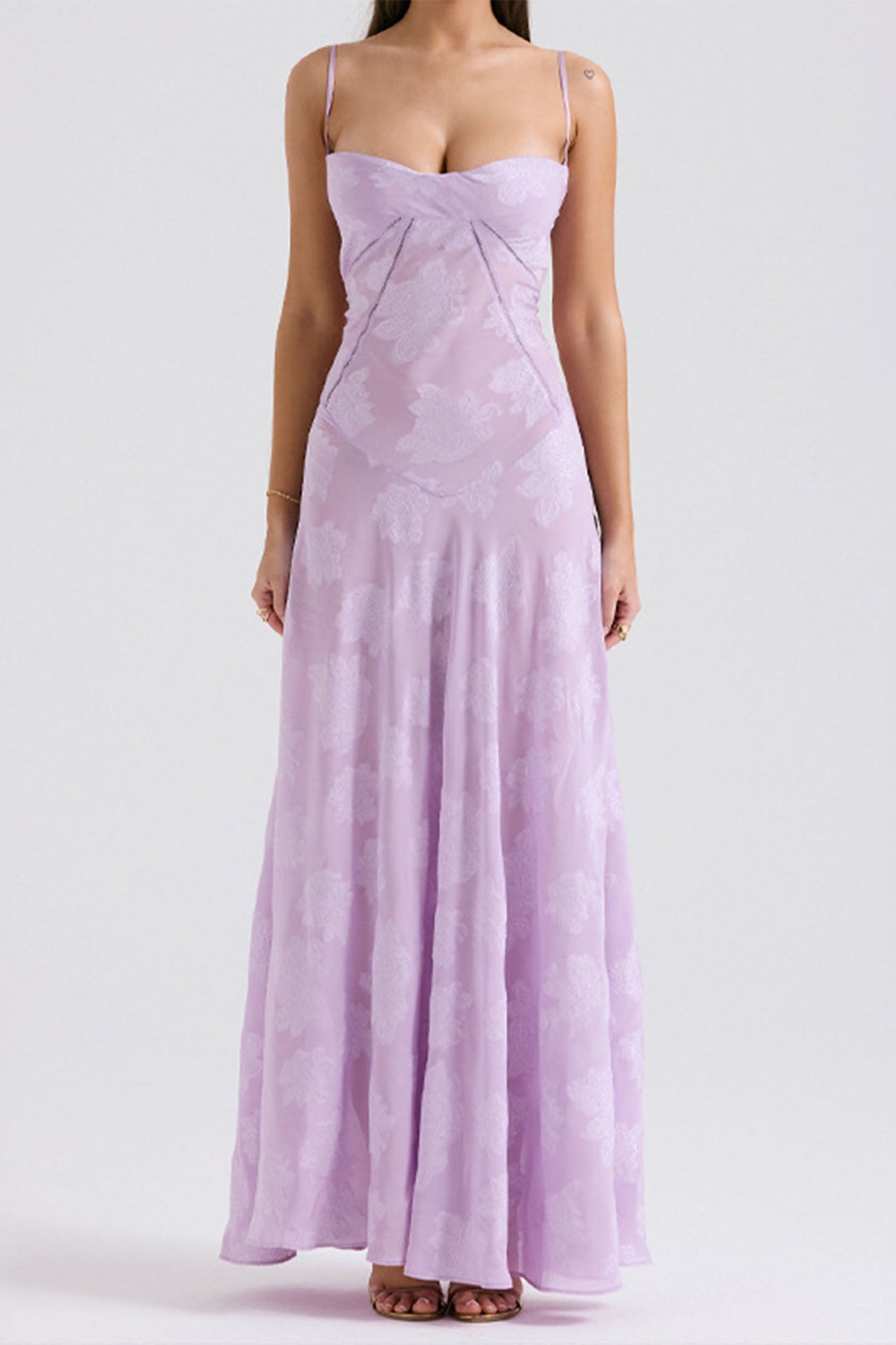 green emerald velvet dress 'Seren' Pistachio Floral Lace Back Maxi Dress