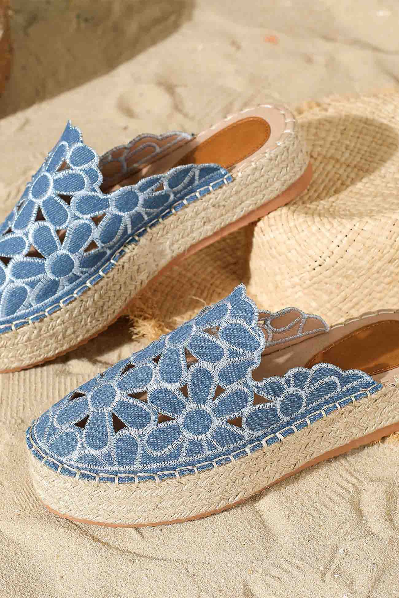 Flower Hollow Out Platform Sandals