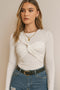 Front Twisted Long Sleeve Modal Top