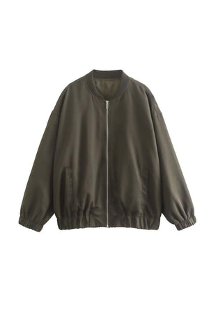 Arolora front-zip-oversized-bomber-jacket