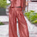 Arolora Glossy Vest Wide Leg Pants Set