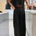 Arolora Glossy Vest Wide Leg Pants Set
