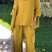 Arolora half-sleeve-tops-fringe-hem-long-pants-set