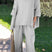Arolora half-sleeve-tops-fringe-hem-long-pants-set