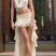 Arolora Halter Cowl Neck Crop Top High-low Skirt Set