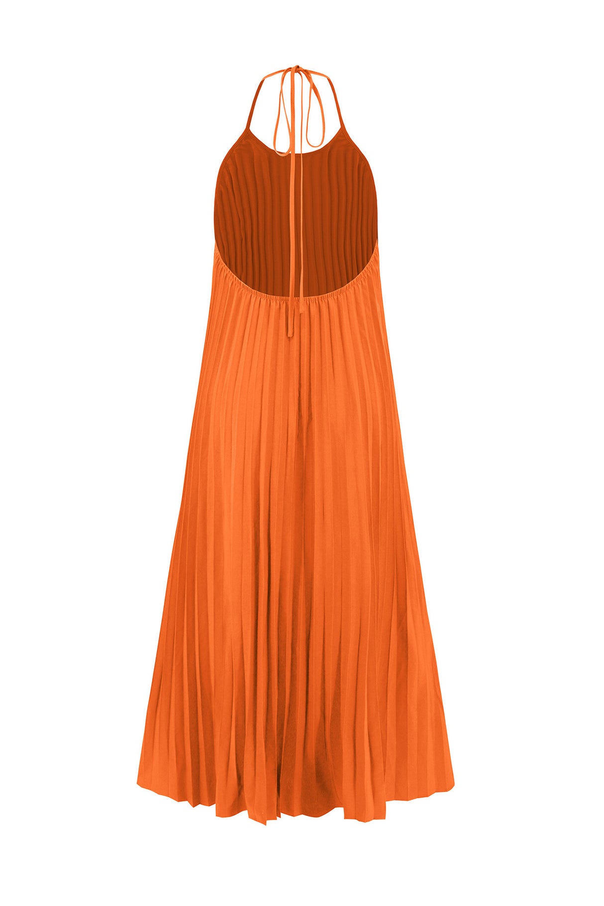 Halter Neck Pleated A-line Dress