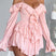 Arolora halter-off-the-shoulder-ruffled-mini-dress