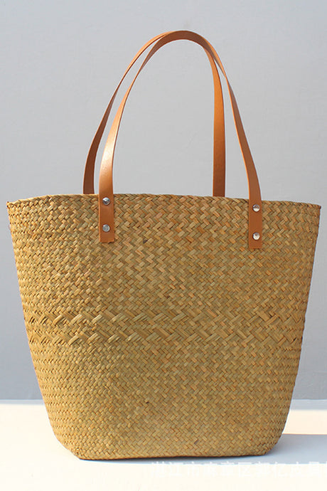 Handwoven Large Capacity Tote Straw Bag