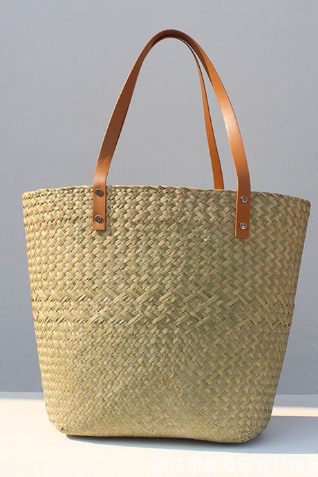 Handwoven Large Capacity Tote Straw Bag