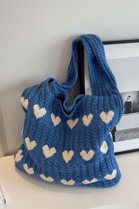 Heart Knitted Shoulder Bag