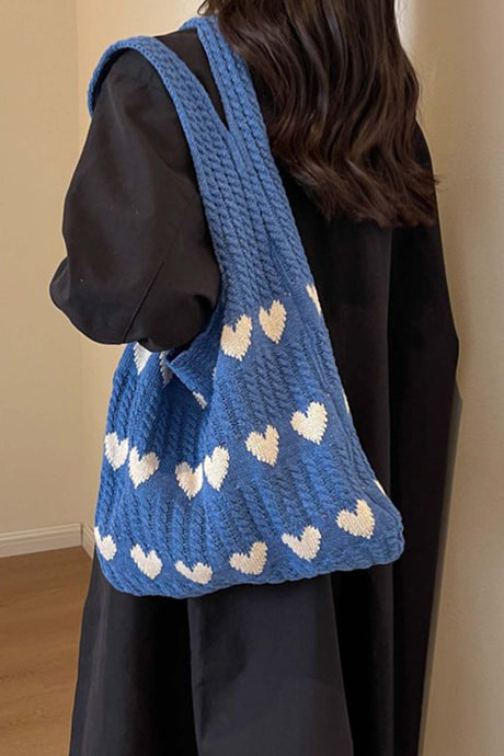 Heart Knitted Shoulder Bag
