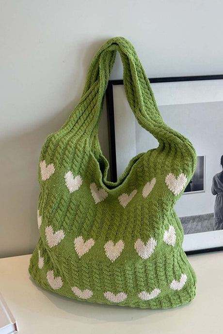 Heart Knitted Shoulder Bag
