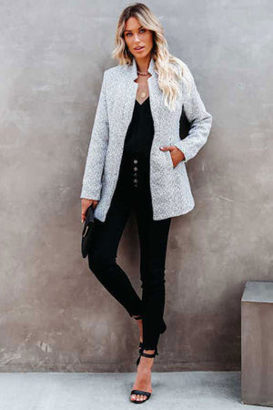 Arolora Heather Grey Pocketed Coat