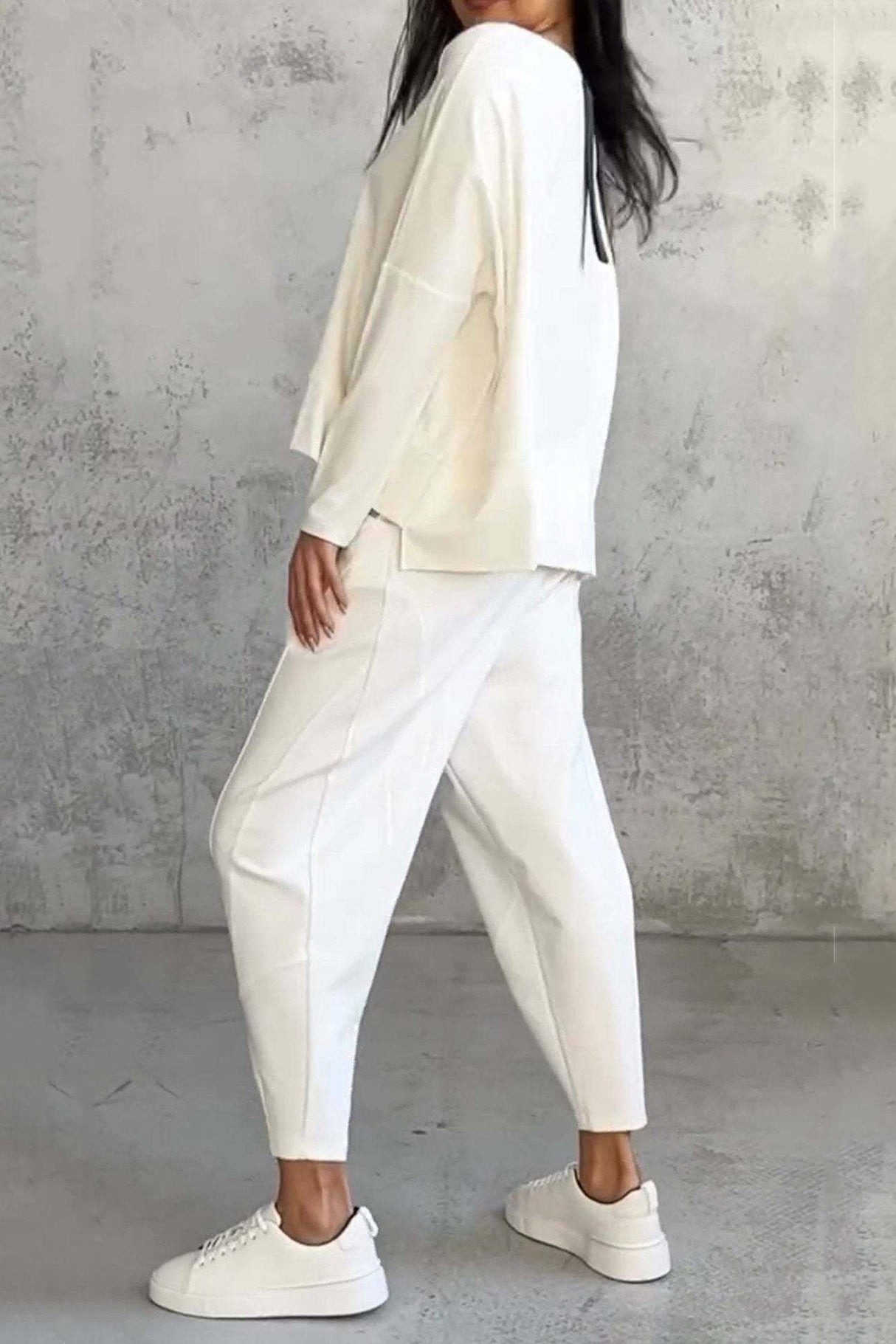 Arolora High Low Hem Sweatshirt Set