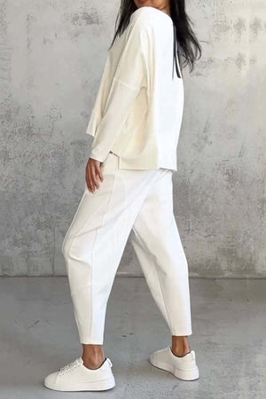 Arolora High Low Hem Sweatshirt Set