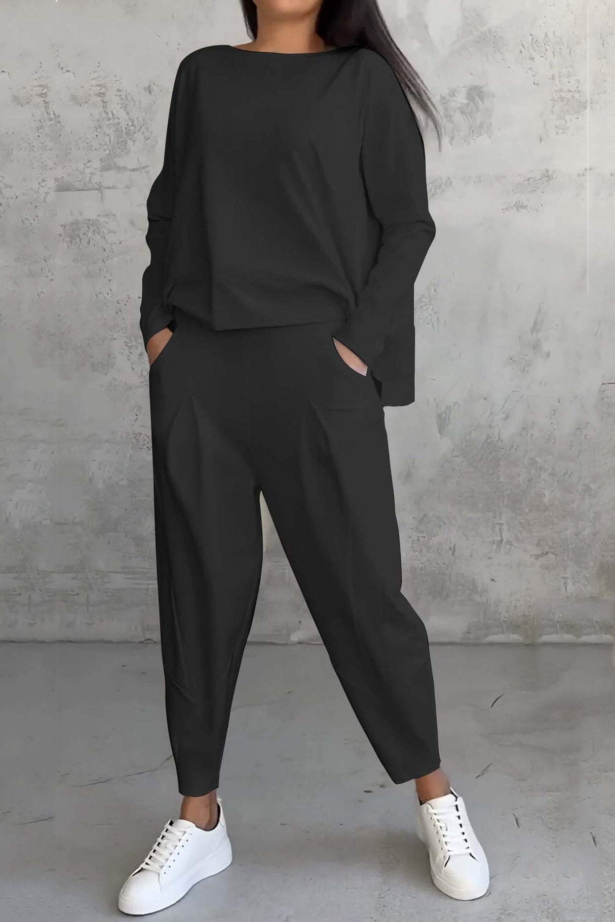 Arolora High Low Hem Sweatshirt Set