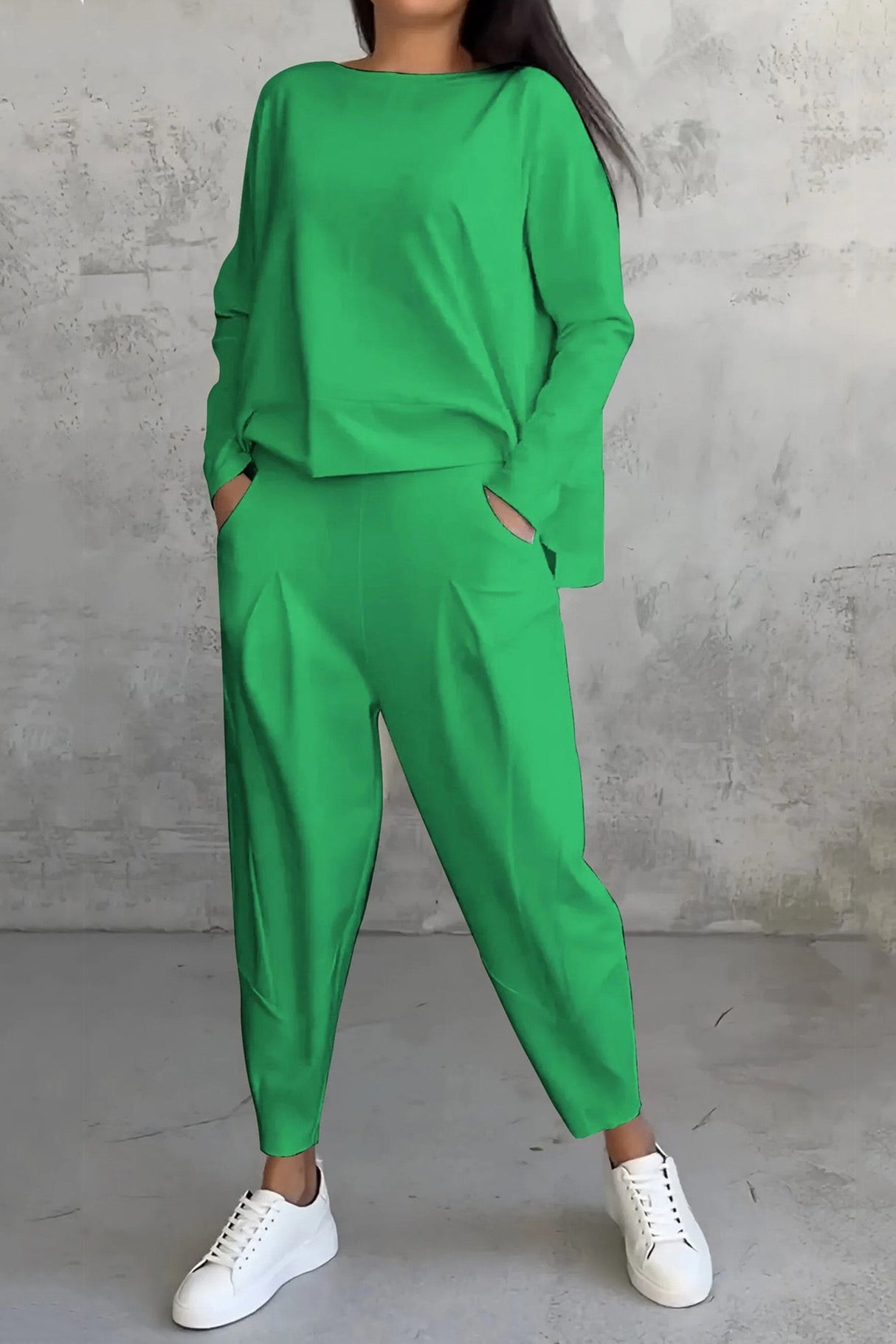 Arolora High Low Hem Sweatshirt Set