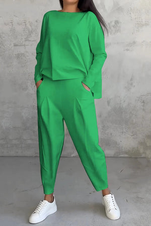 Arolora High Low Hem Sweatshirt Set