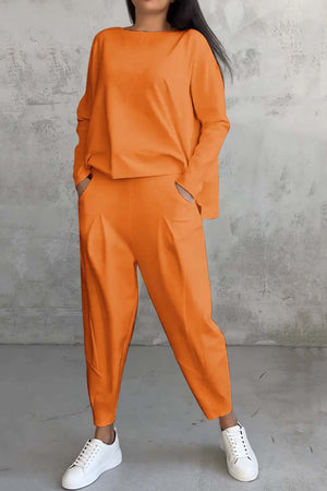 Arolora High Low Hem Sweatshirt Set