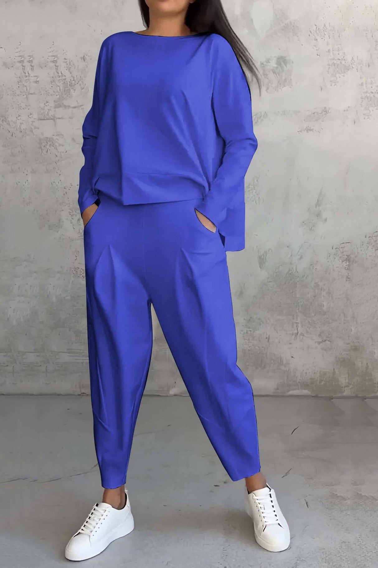 Arolora High Low Hem Sweatshirt Set