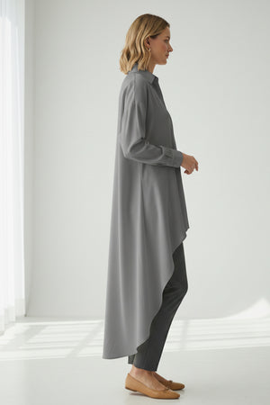 High Low Single-breasted Blouse