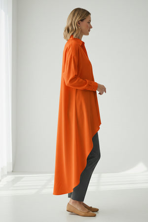 High Low Single-breasted Blouse