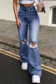 Arolora high-waist-distressed-flare-jeans