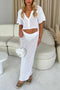 Hollow Out Crochet Blouses Midi Skirt Suits