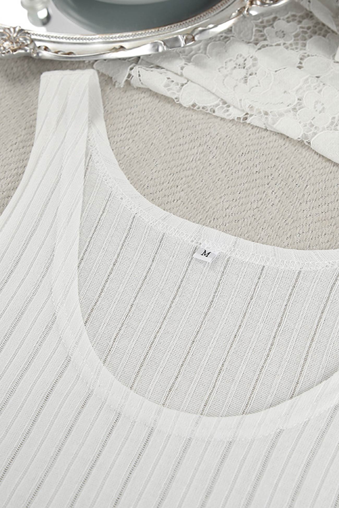 Arolora Hollow Out Knit Tank Top Pants Set