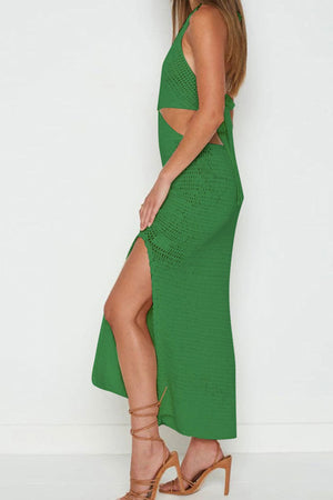 Hollow Out Tie-back Slit Cover-up Dress