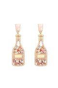 Hollow Wine Bottle Stud Earrings