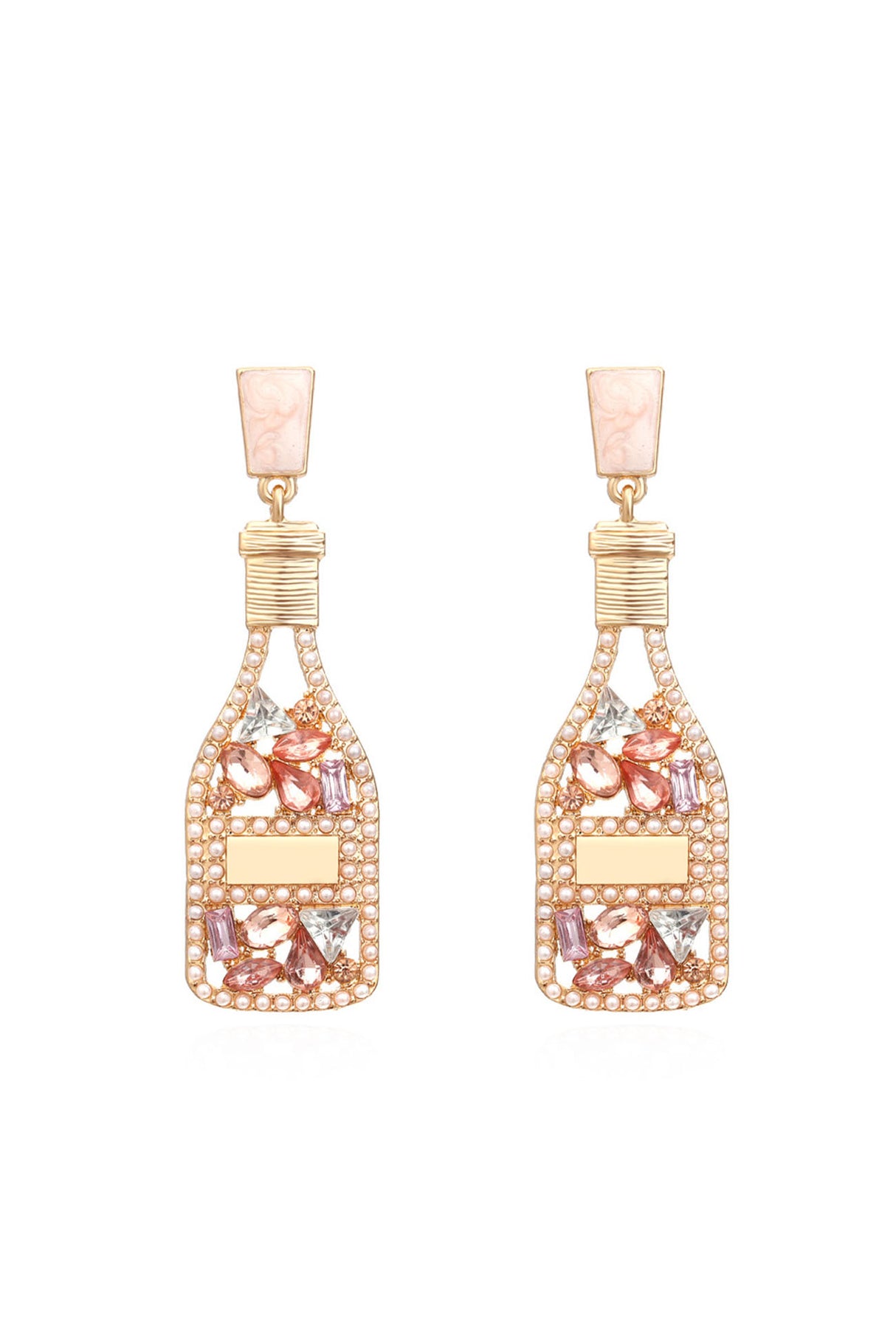 Hollow Wine Bottle Stud Earrings
