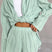 Arolora jacquard-cotton-long-sleeve-shirt-slit-shorts-set