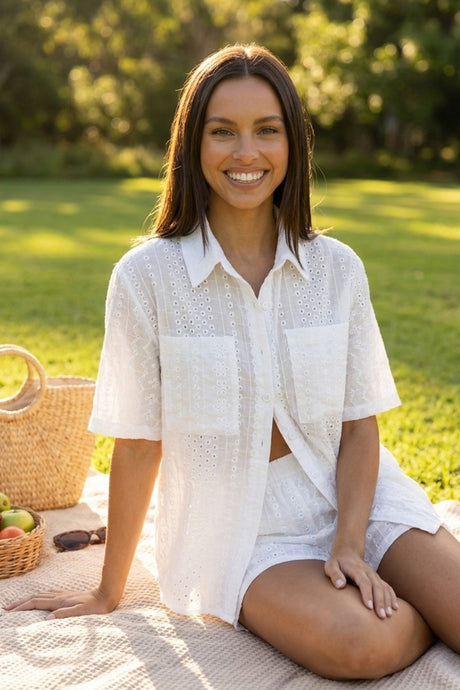 Jacquard Hollow Out Shirt Suits