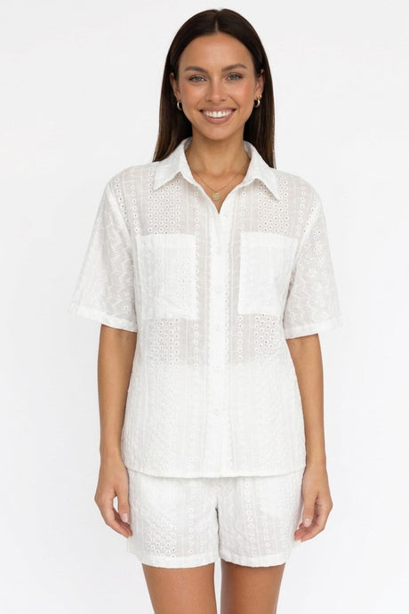 Jacquard Hollow Out Shirt Suits