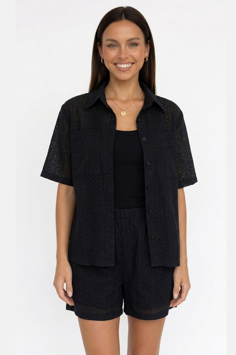 Jacquard Hollow Out Shirt Suits