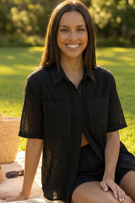 Jacquard Hollow Out Shirt Suits