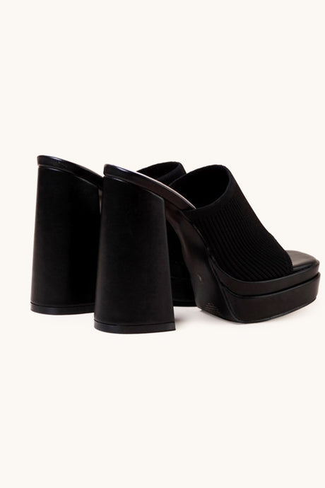 Knitted Block Platform High Heel Sandals