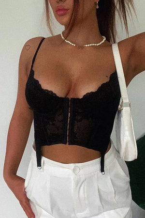 Lace Corset Crisscross Cami Tank Top