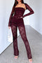 Lace Cover-up Strapless Long Pants Three-piece Outfit