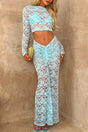 Arolora Lace Crop Top Ruched Skirts Cover-up Suits