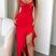 Arolora Lace Low Cut Irregular Ruffle Dress