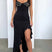Arolora Lace Low Cut Irregular Ruffle Dress