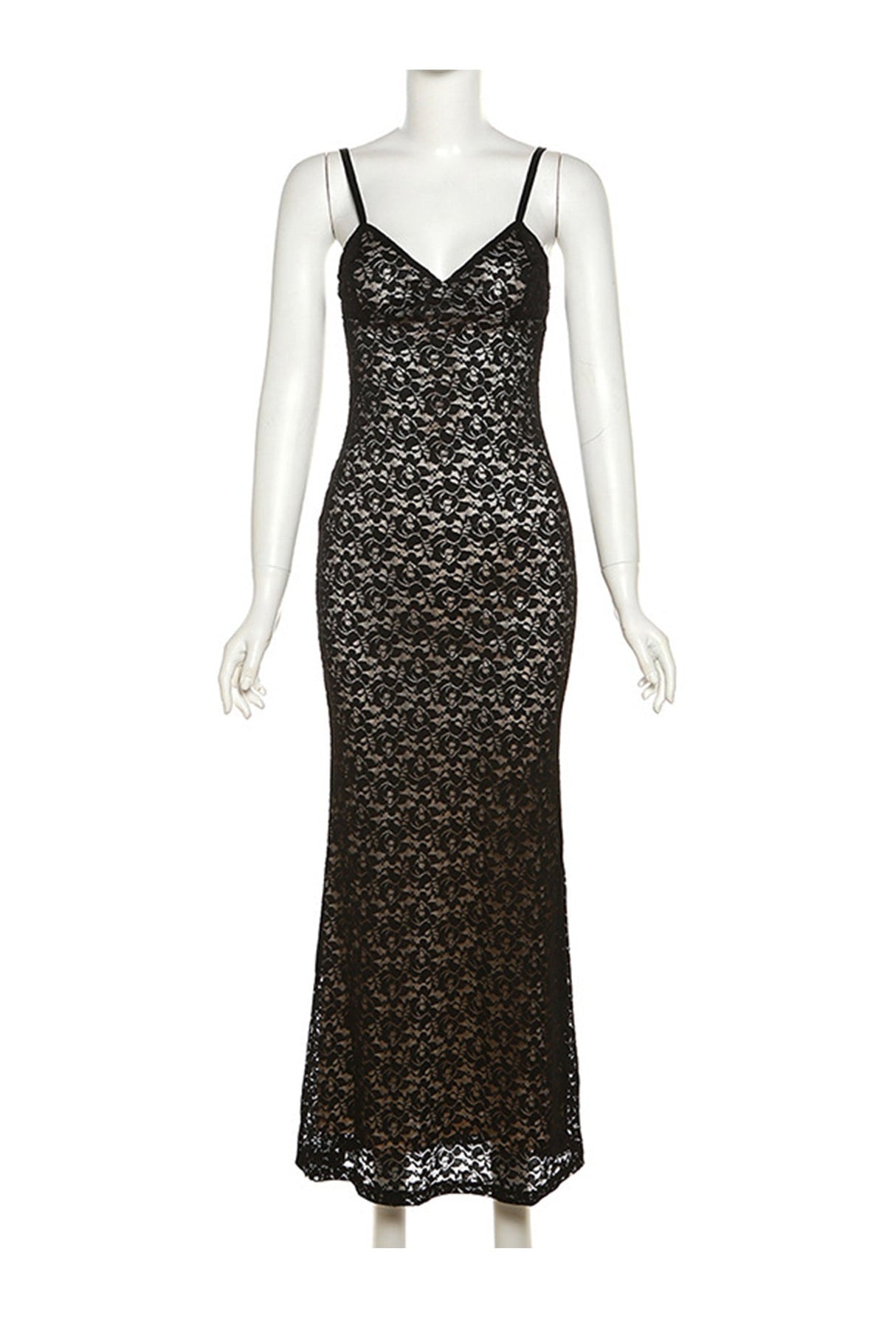 Arolora lace-low-cut-pack-hip-cami-dress