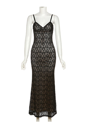 Arolora lace-low-cut-pack-hip-cami-dress